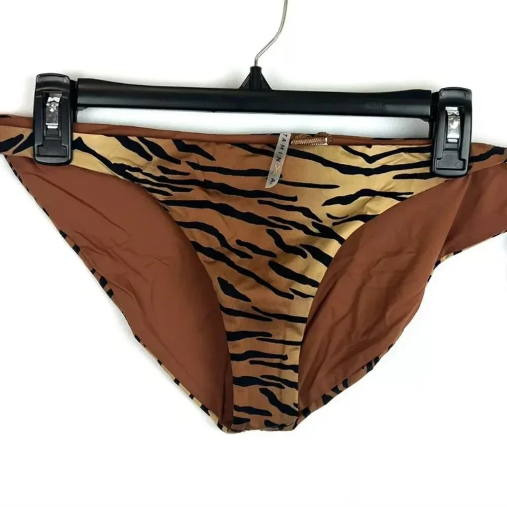 Vitamin A Women’s Animal Print Brown Bikini Bottom Size 14